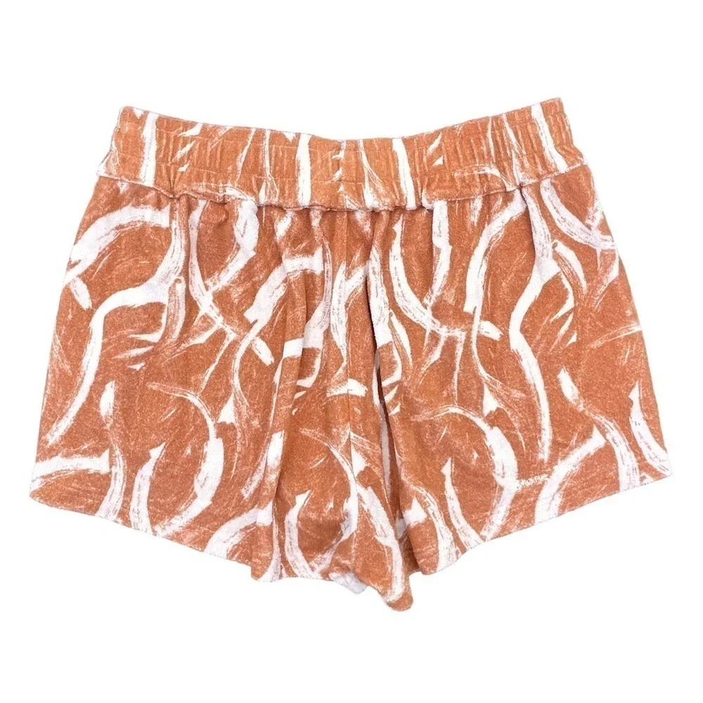Stone Fox swim beach shorts summer lounge pull-on tan white women small
